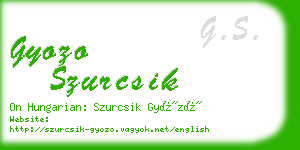 gyozo szurcsik business card